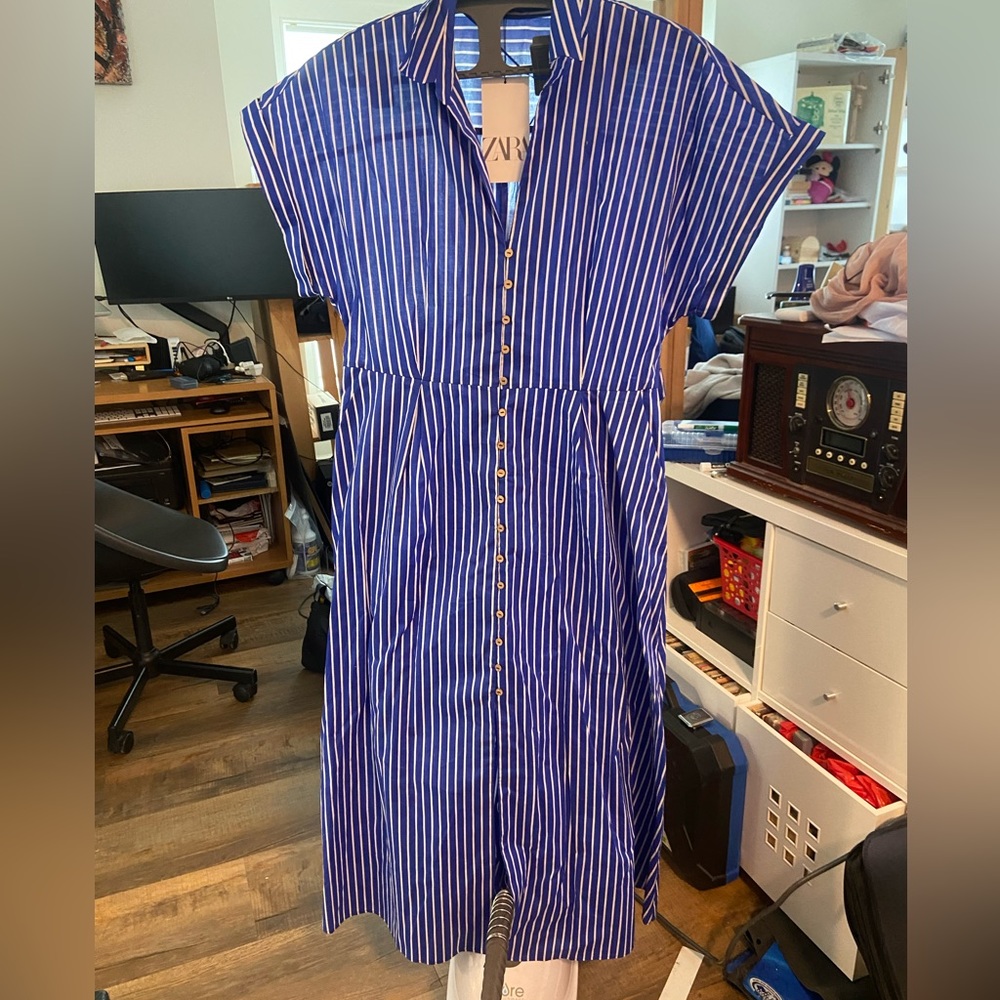 Zara Striped shirt dress